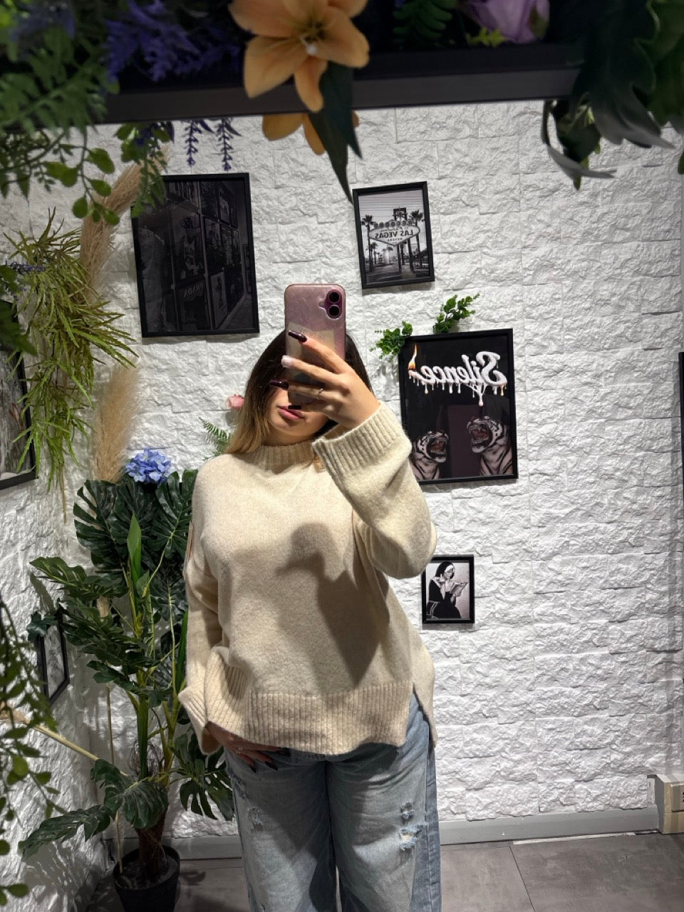 Maglione basic in tinta unita a girocollo