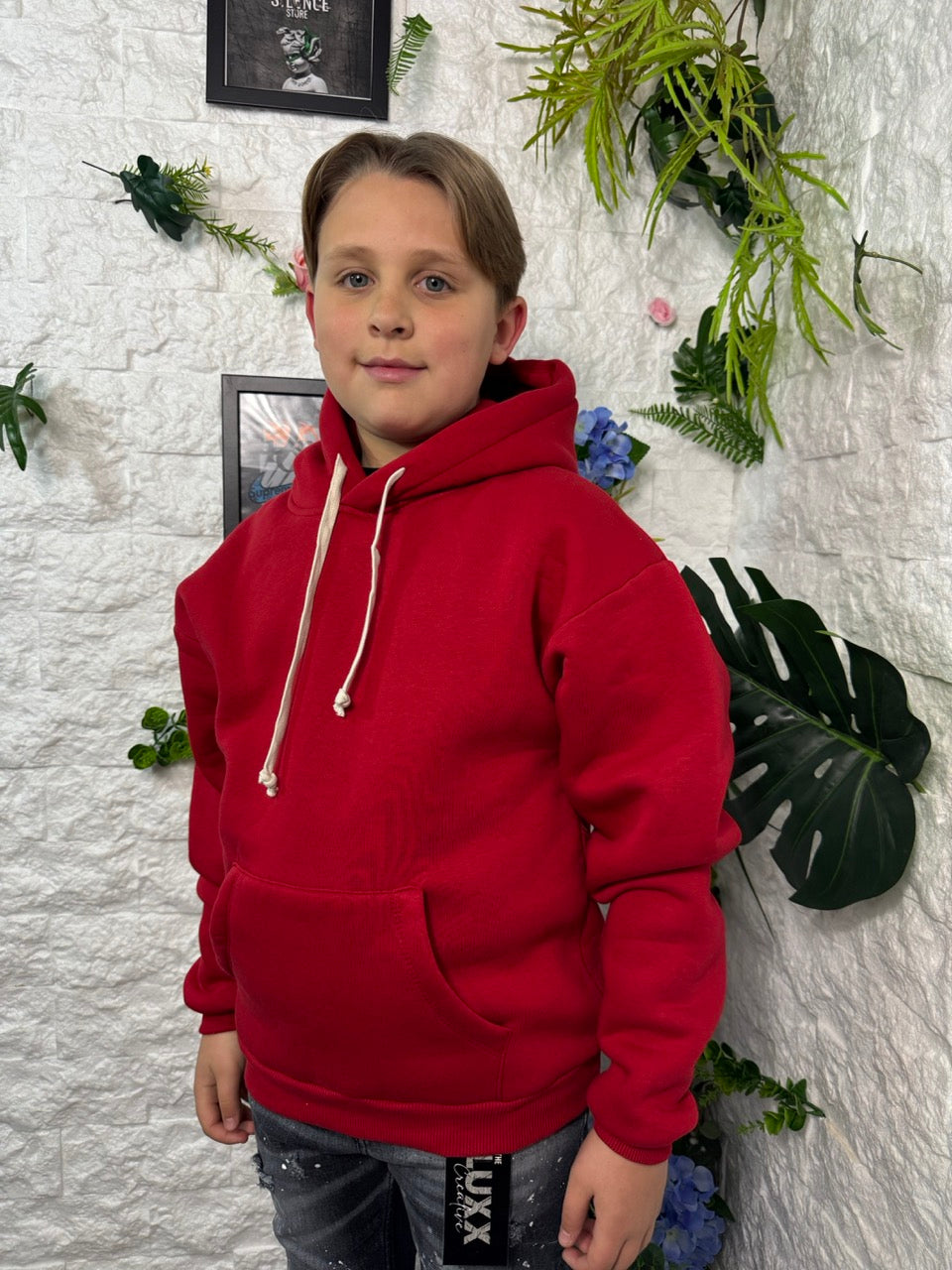 Felpa rossa in tinta unita - FELPATO 10-16 anni