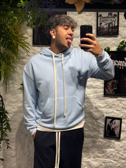 Felpa azzurro chiaro con cappuccio - GARZATA