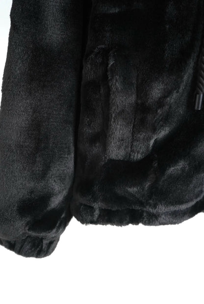 Pelliccia nera con scritta "RESPECT" - OVERSIZE