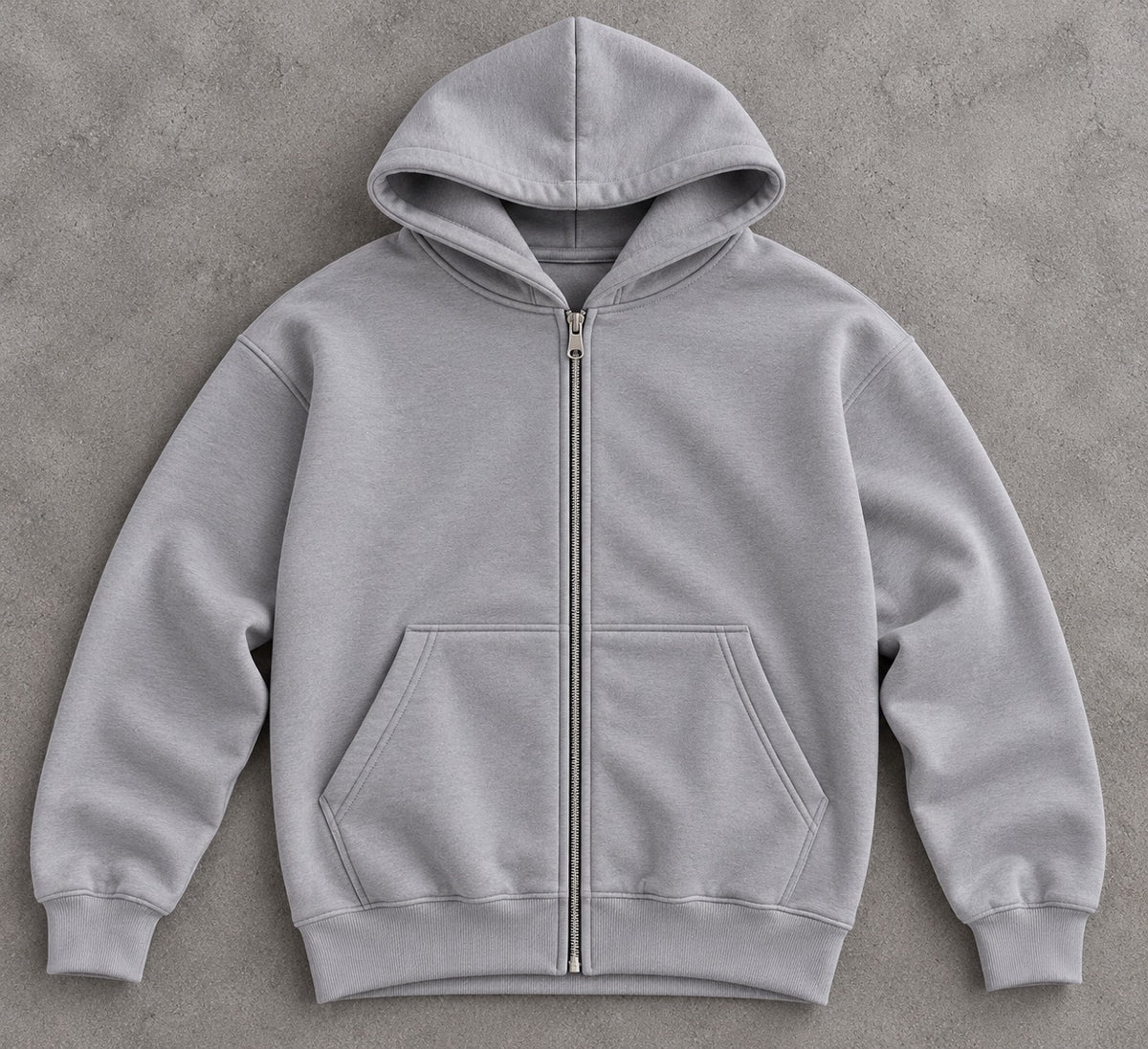Felpa grigio chiaro con cappuccio e zip - FELPATO 10-16 anni