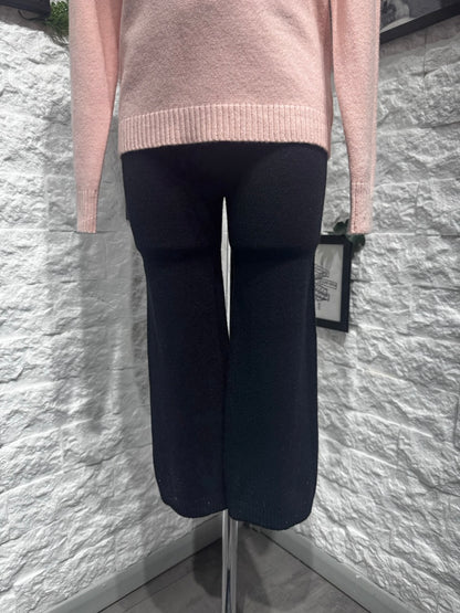 Maglioncino rosa in maglia con polsini brillantinati 4-12 anni