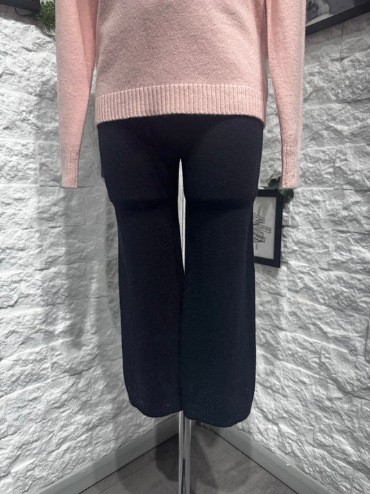 Maglioncino rosa in maglia con polsini brillantinati 4-12 anni