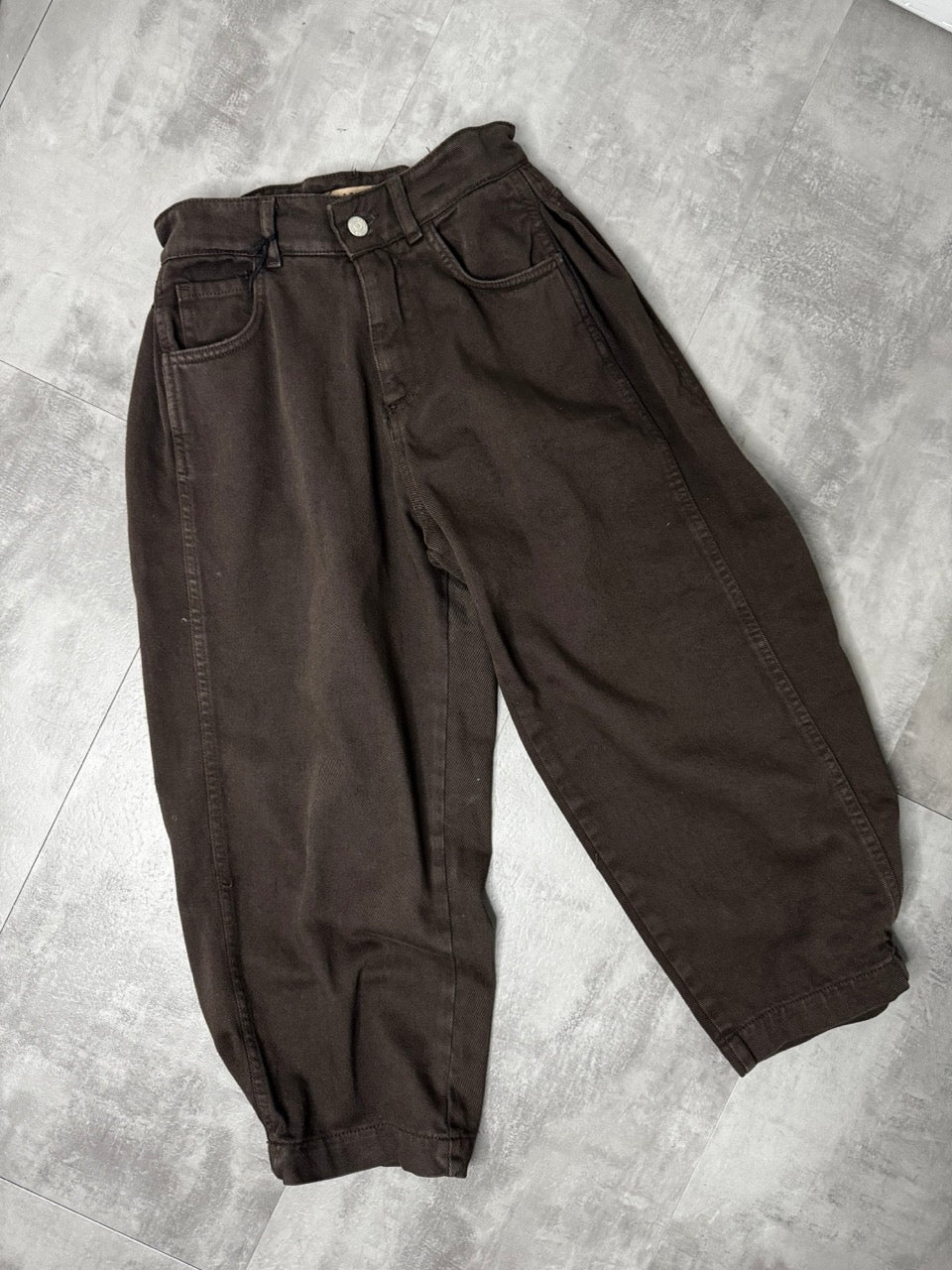 Jeans balloon marrone in denim 10-16 anni