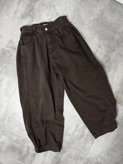 Jeans balloon marrone in denim 10-16 anni