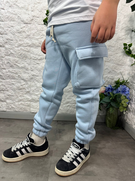 Pantalone cargo turchese in tuta con tasconi - FELPATO 10-16 anni
