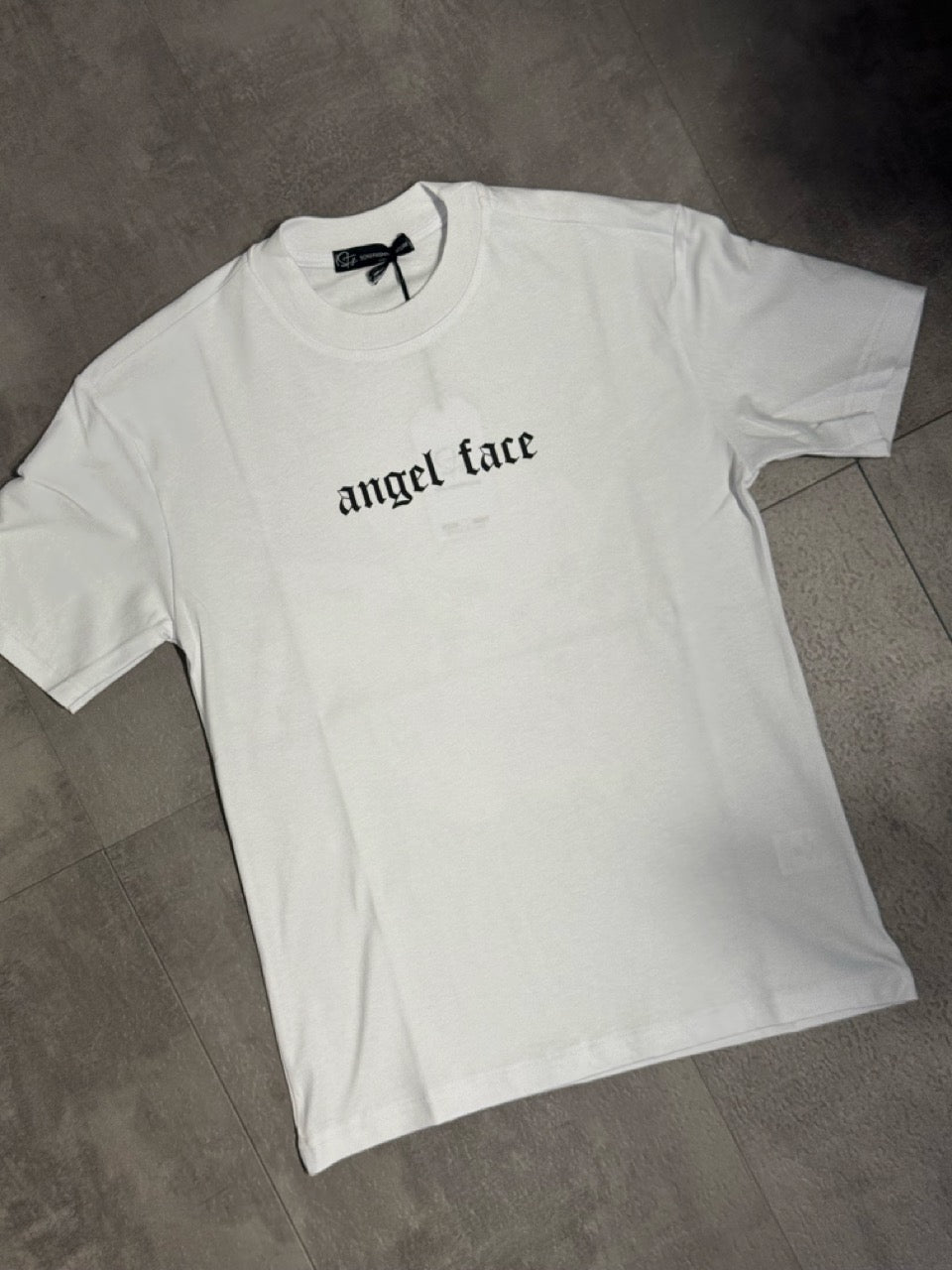 T-shirt bianca con stampa "ANGEL FACE" - OVERSIZE 10-16 anni