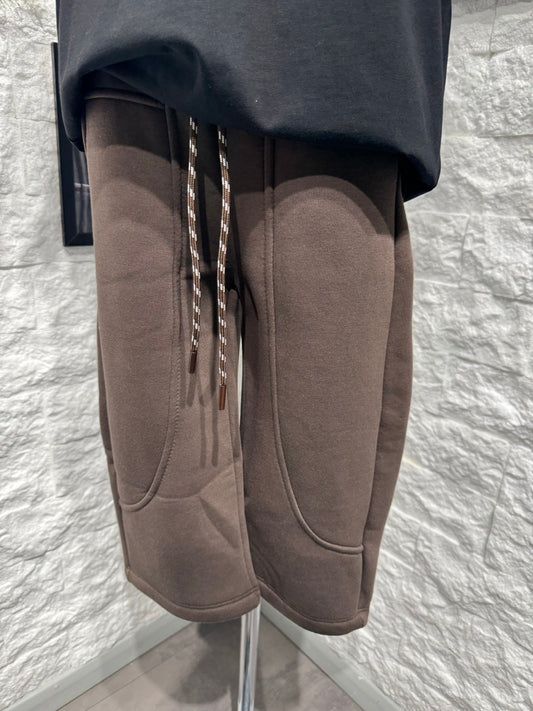 Pantalone marrone in tuta con fondo largo - FELPATO 4-14 anni