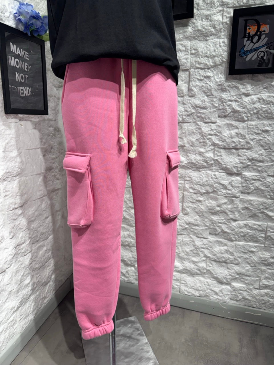 Pantalone cargo rosa bubble in tuta con tasconi - FELPATO 10-16 anni