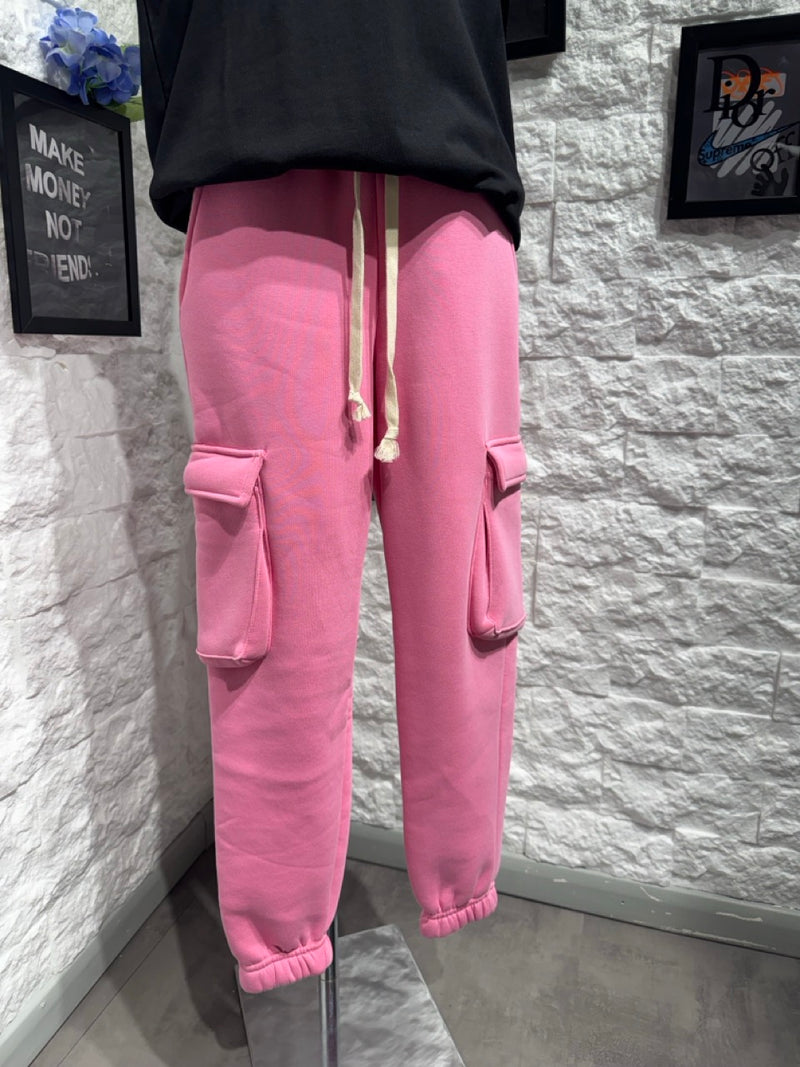 Pantalone cargo rosa bubble in tuta con tasconi - FELPATO 10-16 anni