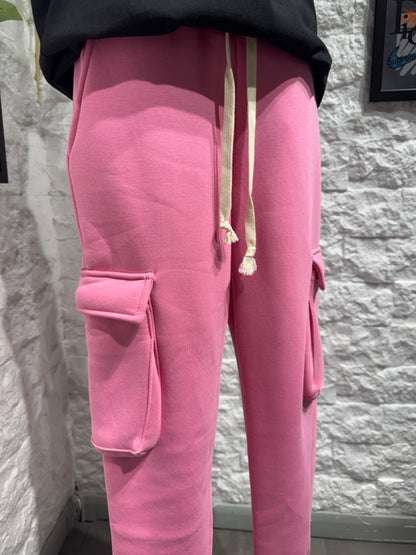 Pantalone cargo rosa bubble in tuta con tasconi - FELPATO 10-16 anni