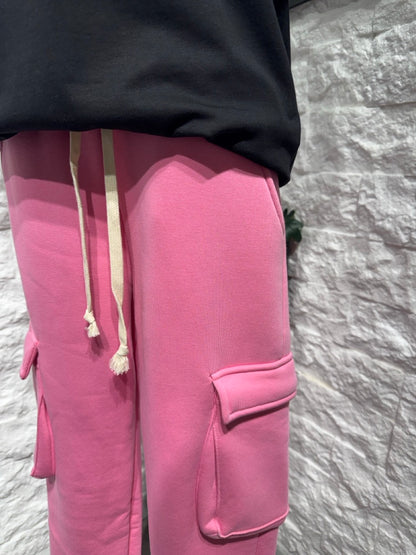 Pantalone cargo rosa bubble in tuta con tasconi - FELPATO 10-16 anni
