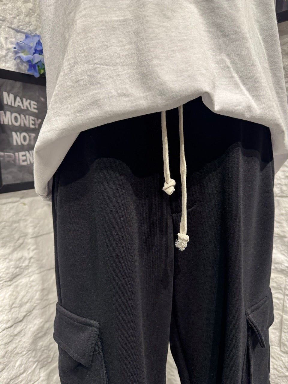 Pantalone cargo nero con tasconi - GARZATO 10-16 anni