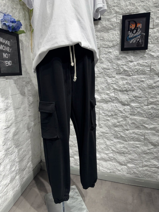 Pantalone cargo nero con tasconi - GARZATO 10-16 anni