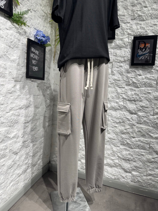 Pantalone cargo grigio campus con laccio lungo - GARZATO 10-16 anni