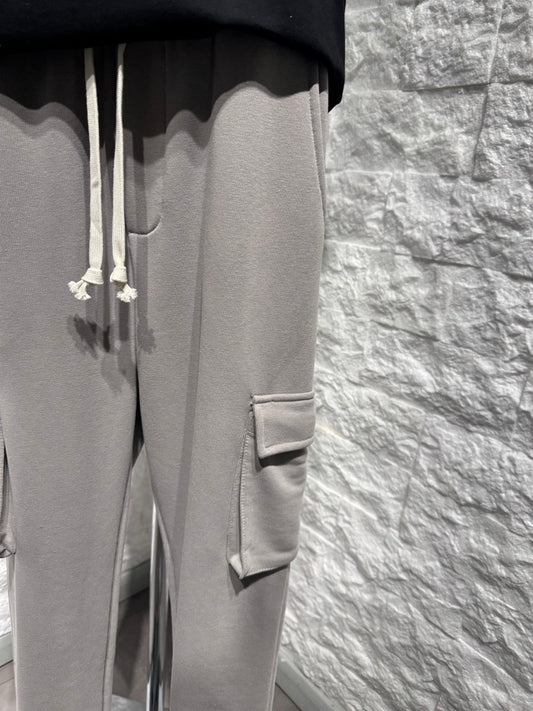Pantalone cargo grigio campus con laccio lungo - GARZATO 10-16 anni