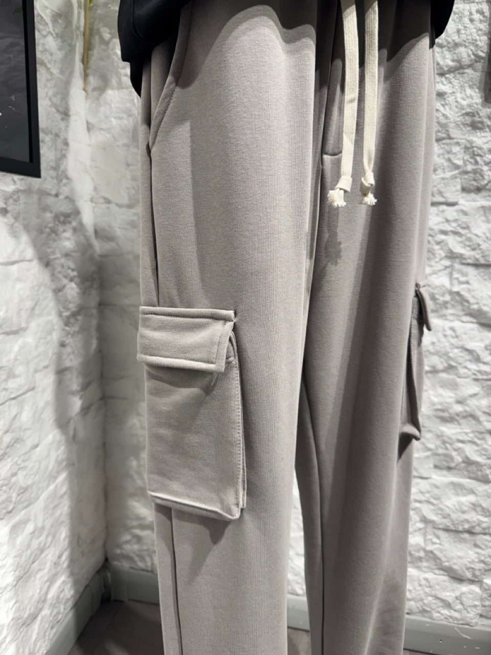 Pantalone cargo grigio campus con laccio lungo - GARZATO 10-16 anni