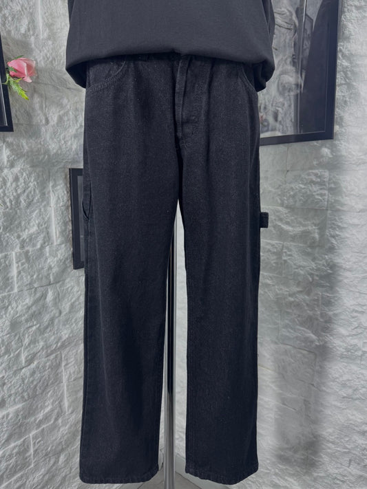 Jeans baggy nero in denim lavaggio scuro 10-16 anni