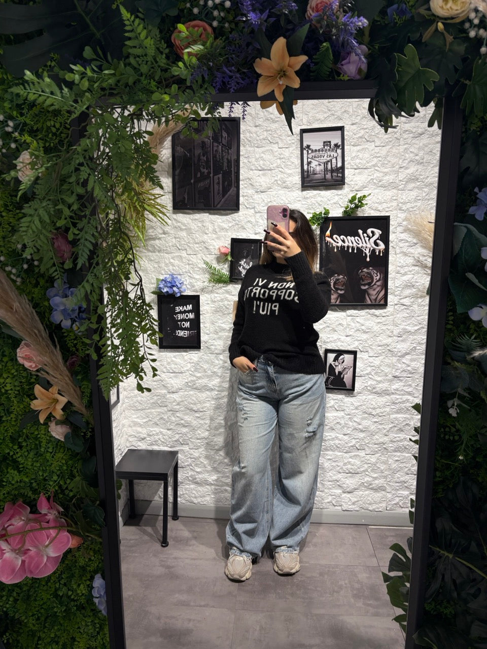 Jeans baggy balloon blu chiaro in denim con strappi