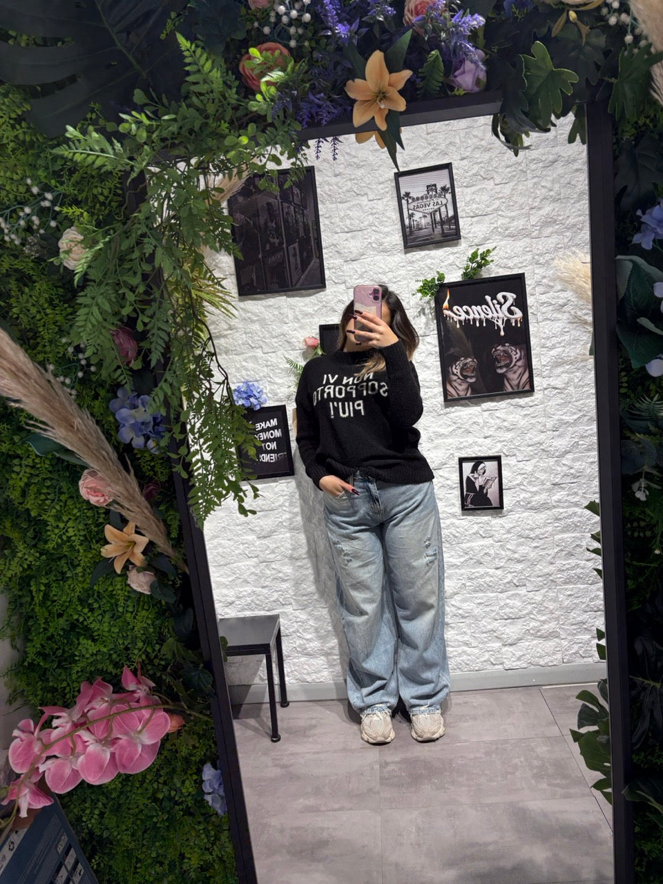 Jeans baggy balloon blu chiaro in denim con strappi