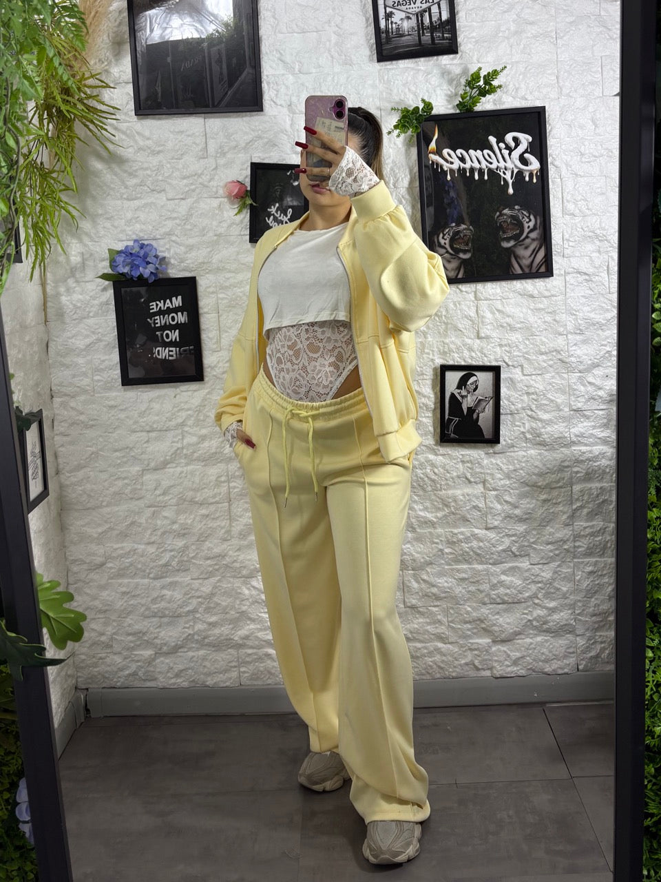 Completo con giacca college zip e pantalone palazzo - GARZATO