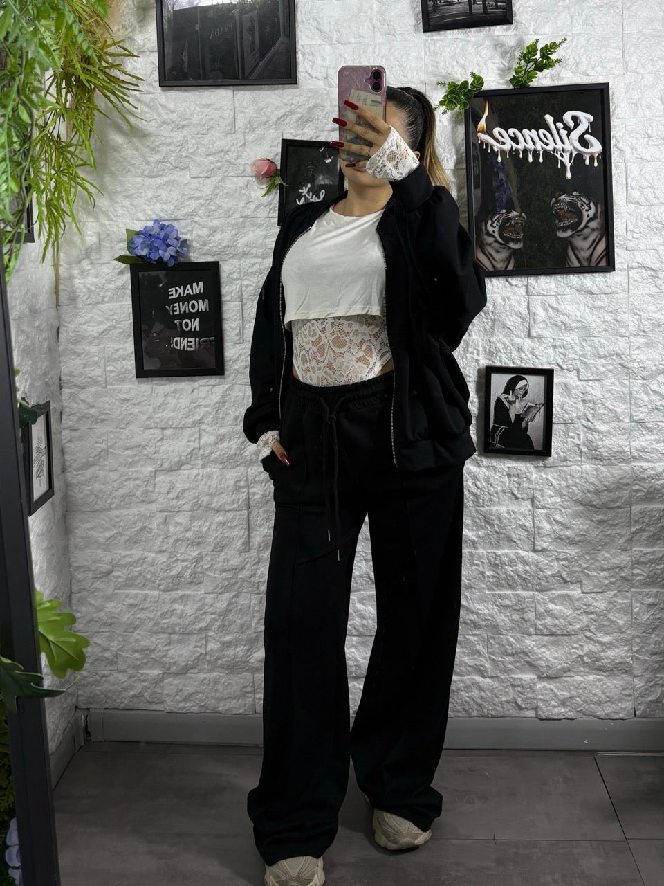 Completo con giacca college zip e pantalone palazzo - GARZATO