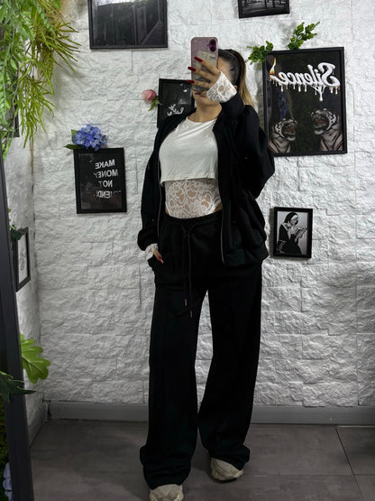 Completo con giacca college zip e pantalone palazzo - GARZATO