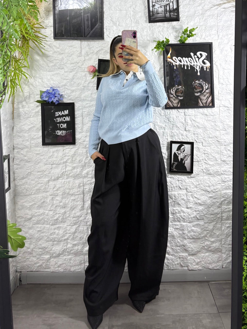 Pantalone balloon con pences - OVERSIZE