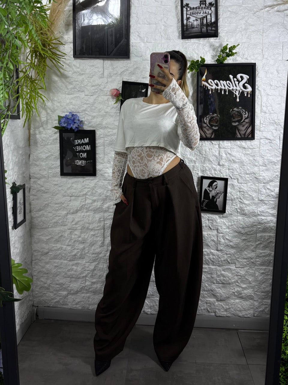 Pantalone balloon con pences - OVERSIZE