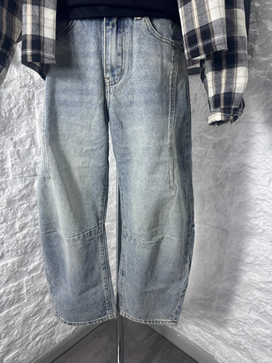 Jeans balloon azzurro chiaro in denim slavato 8-16 anni