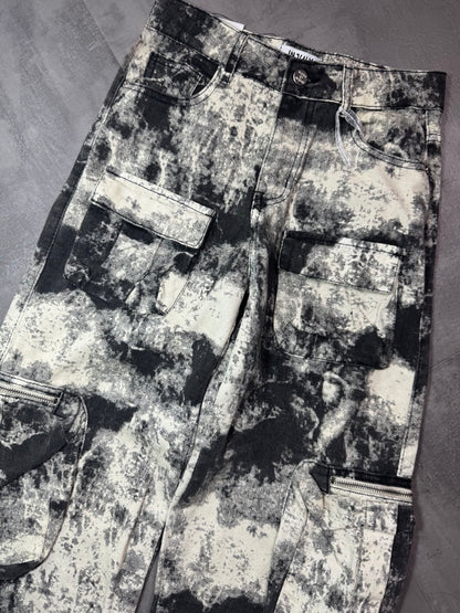 Jeans cargo militari a palazzo con tasconi 8-16 anni