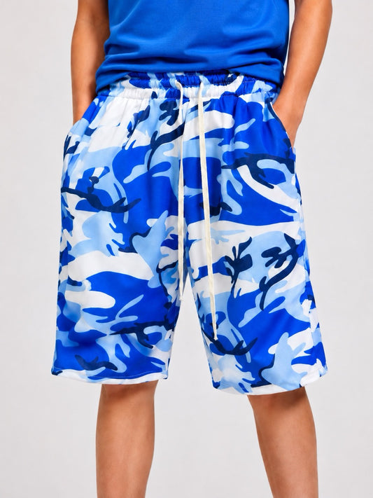Bermuda jort fantasia militare blu in tuta 10-16 anni