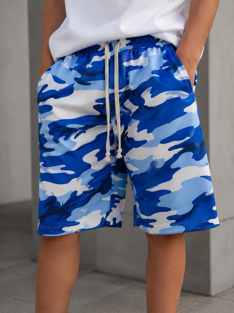 Bermuda jort fantasia militare blu in tuta 10-16 anni
