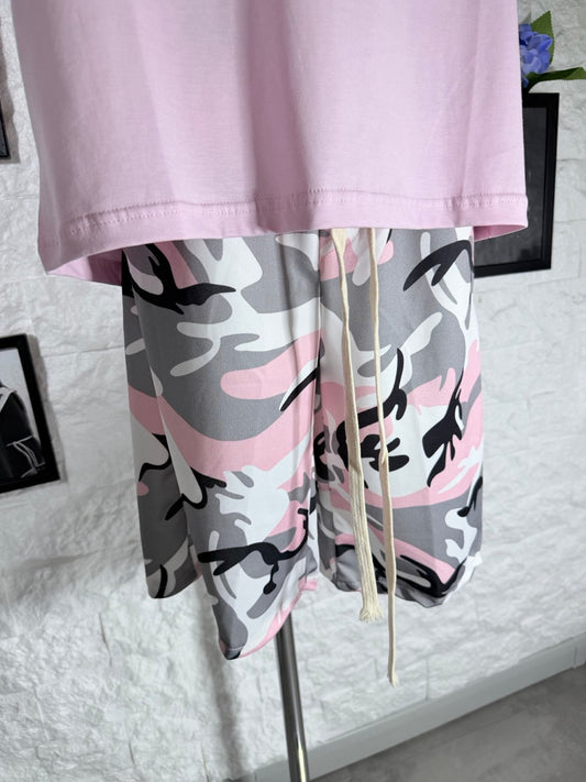 Bermuda jort rosa militare in tuta 10-16 anni