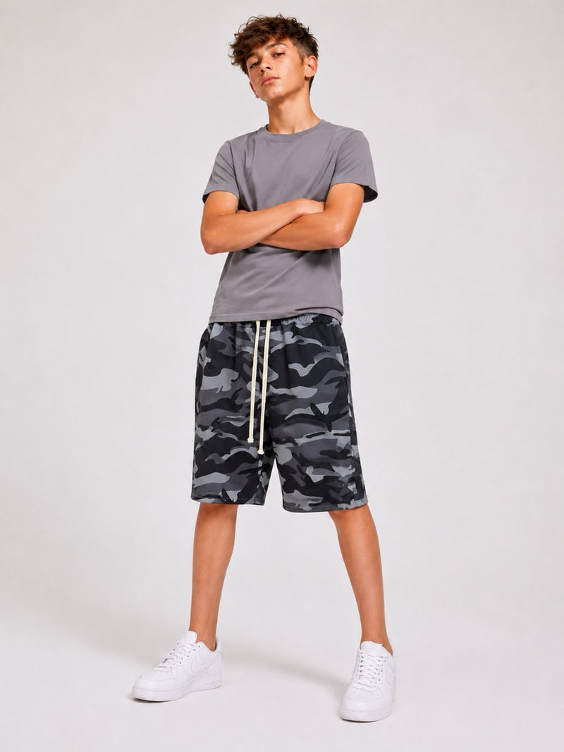 Bermuda jort fantasia militare grigio in tuta 10-16 anni
