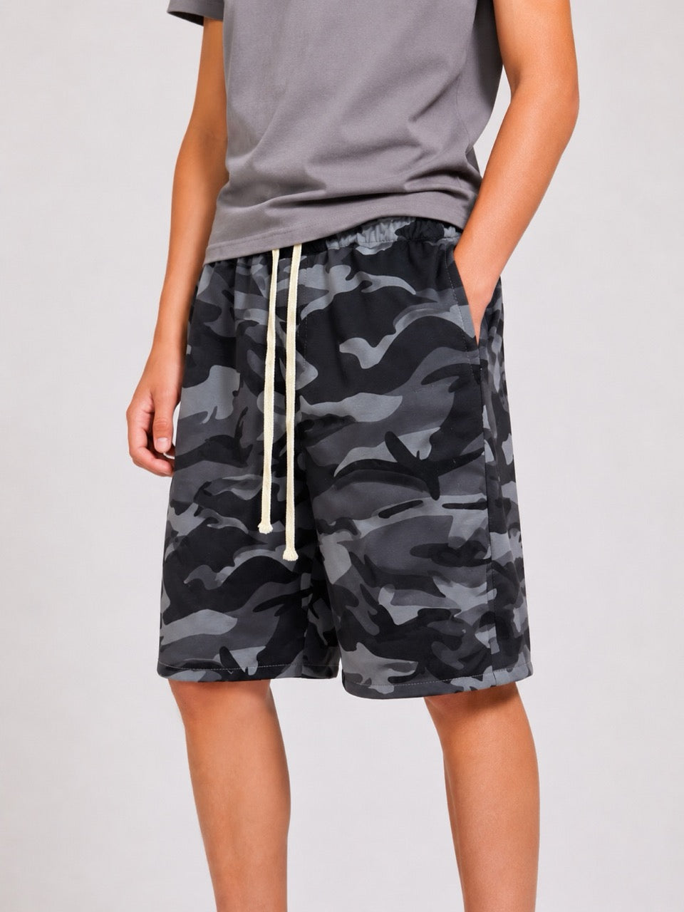 Bermuda jort fantasia militare grigio in tuta 10-16 anni