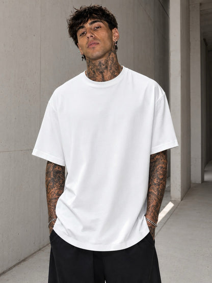 T-shirt bianca oversize con stampa retro TI SOFFRO STASERA