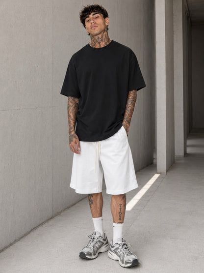T-shirt nera oversize con stampa retro TI SOFFRO STASERA
