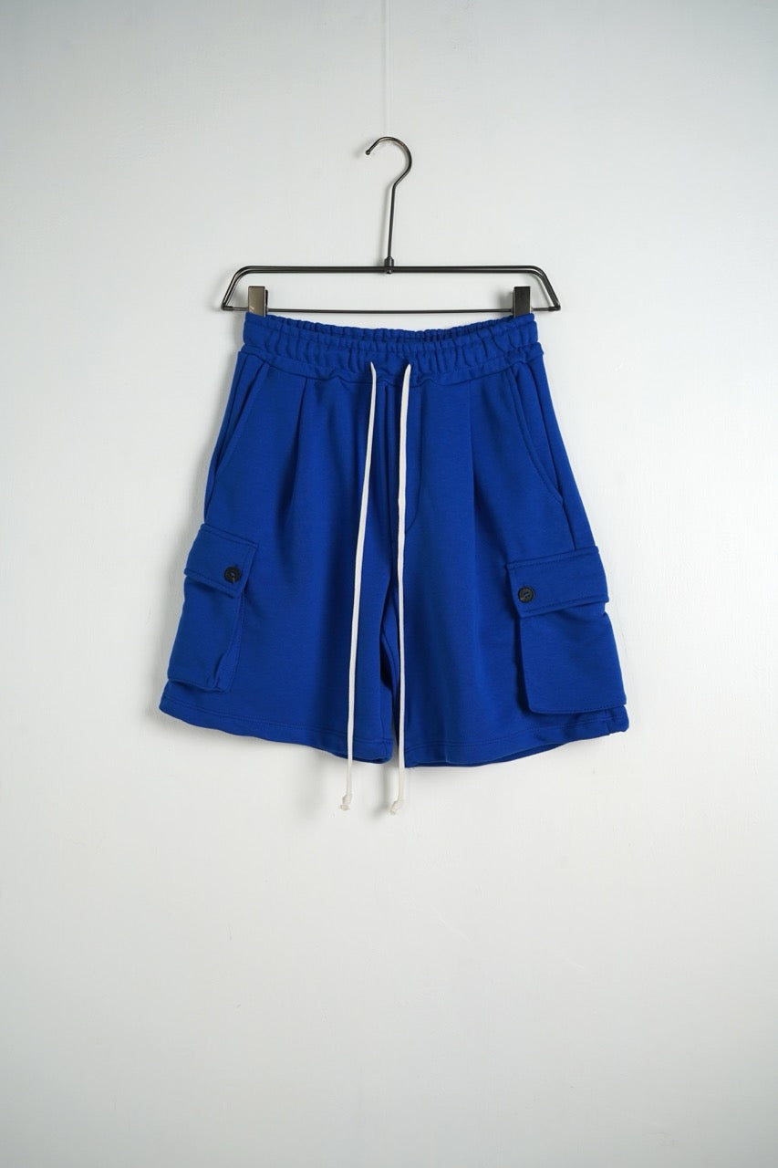 Pantaloncino cargo blu in cotone con tasche laterali 10-16 anni