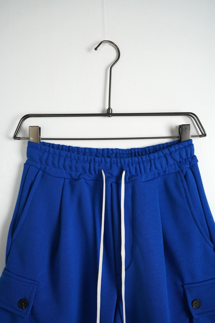 Pantaloncino cargo blu in cotone con tasche laterali 10-16 anni