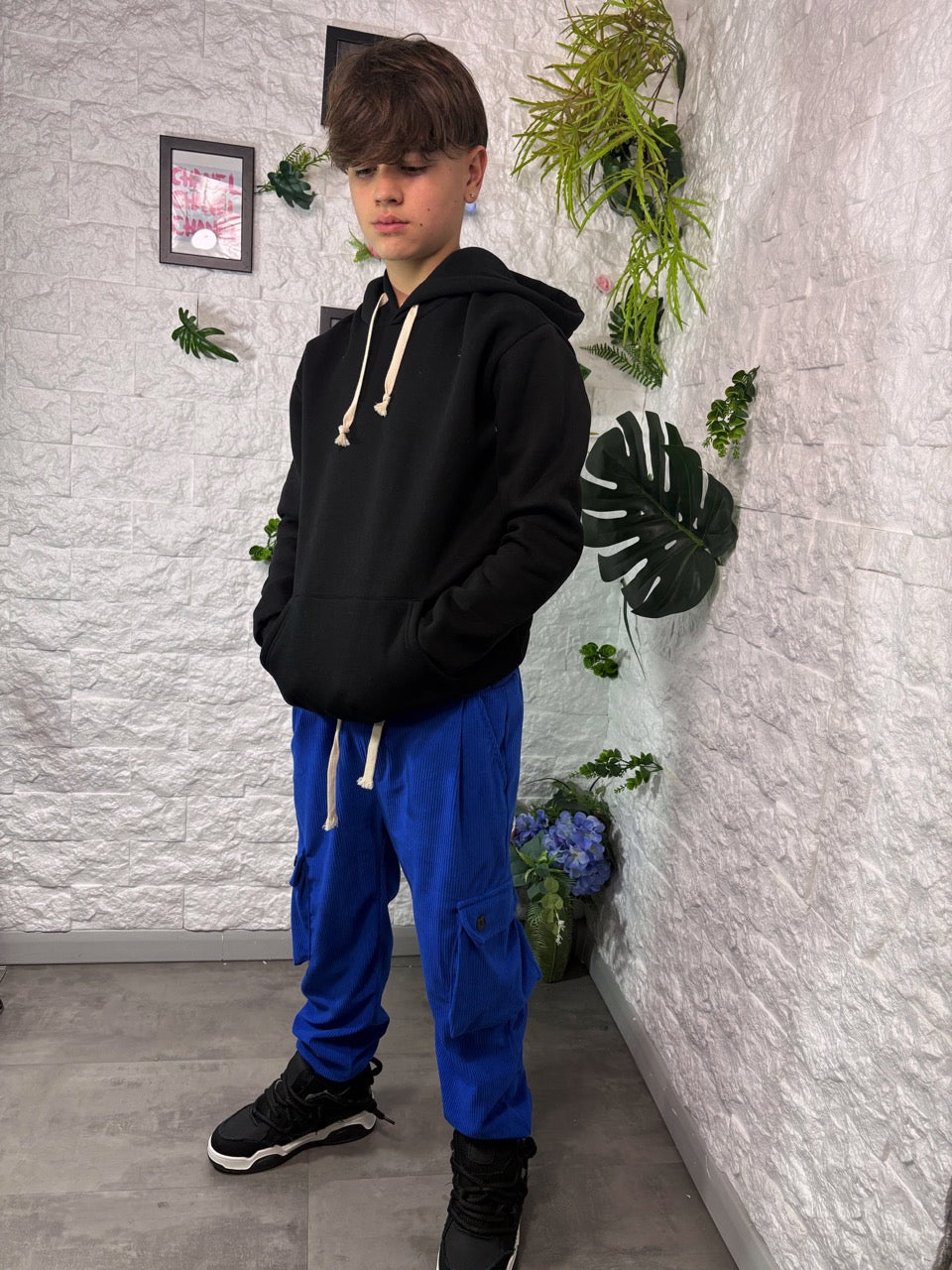 Pantalone cargo blu a costine - GARZATO 10-16 anni
