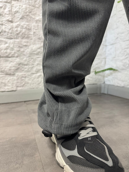 Pantalone cargo a costine grigio piombo con fondo ampio - GARZATO 10-16 anni