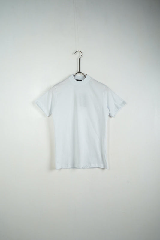 T-shirt a mezzo collo alto bianco 10-16 anni