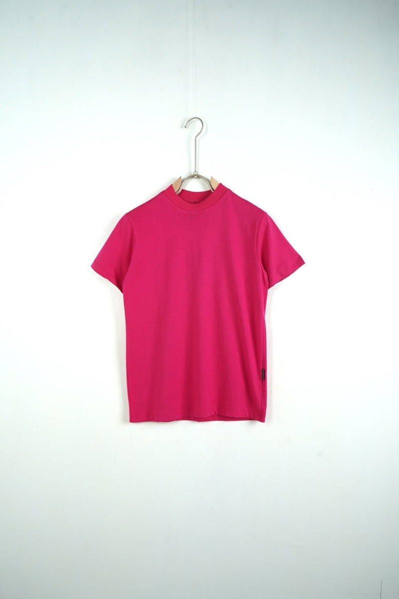 T-shirt fucsia in tinta unita con mezzo collo alto 10-16 anni