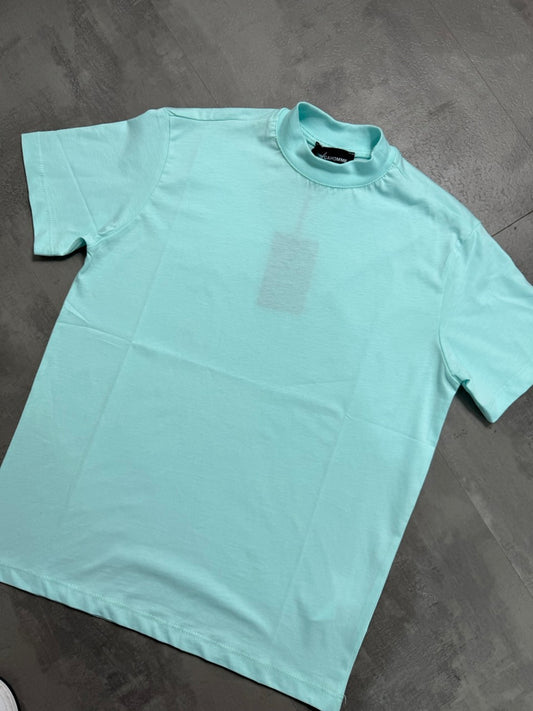 T-shirt tiffany in tinta unita con mezzo collo alto 10-16 anni