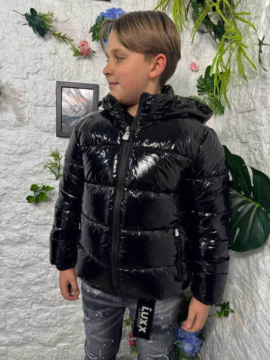 Bomber lucido nero 8-16 anni