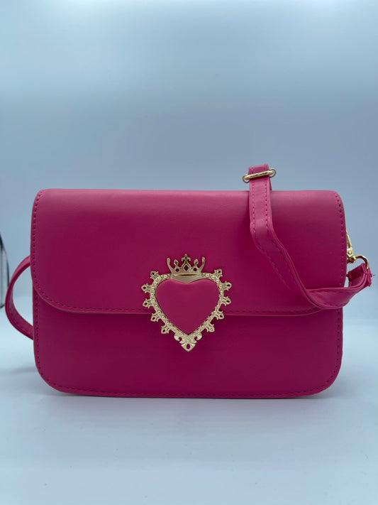 Borsa fucsia con cuore sacro oro
