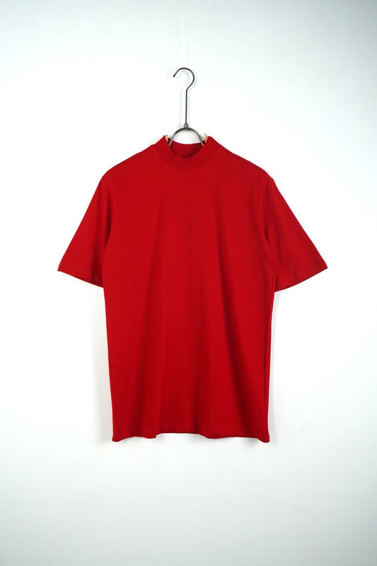 T-shirt rossa in tinta unita con mezzo collo alto 10-16 anni