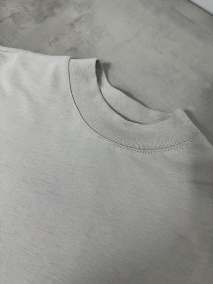 T-shirt grigio campus in tinta unita con mezzo collo alto 10-16 anni
