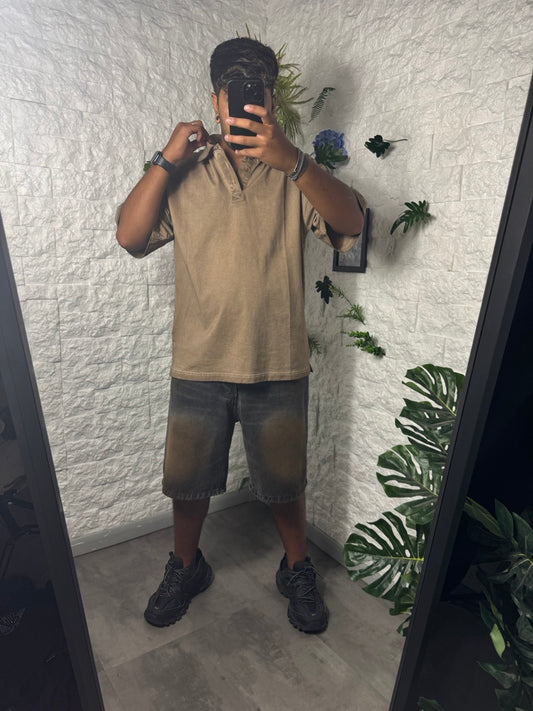 Jeans grigio slavato effetto ruggine